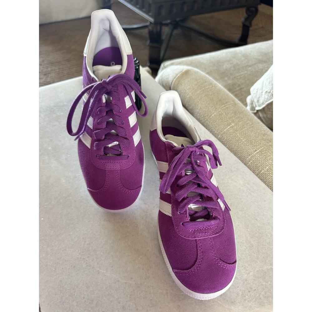 Adidas Originals Gazelle Women’s Sneakers Purple White Gold Size 5.5 Classic
